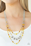 Step Out Of My Aura-Yellow Necklace-Paparazzi Accessories.