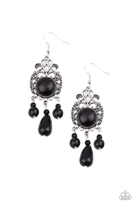 Stone Bliss-Black Earring-Paparazzi Accessories.