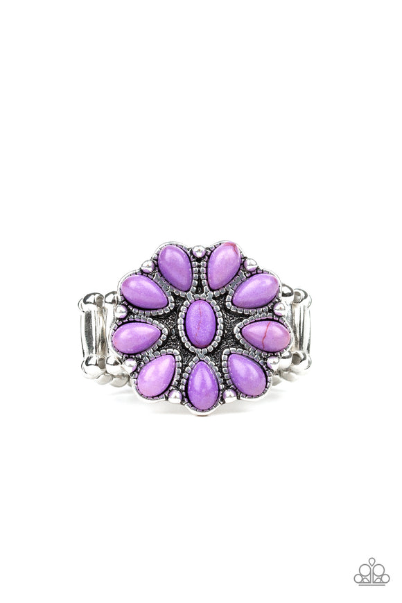 Stone Gardenia-Purple Ring-Paparazzi Accessories.