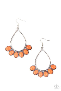 Stone Sky-Orange Earring-Paparazzi Accessories.