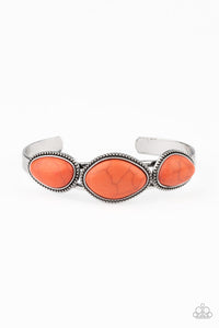 Stone Solace-Orange Cuff Bracelet-Paparazzi Accessories.
