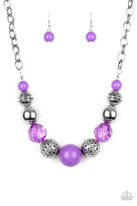 Sugar, Sugar-Purple Necklace-Paparazzi Accessories.