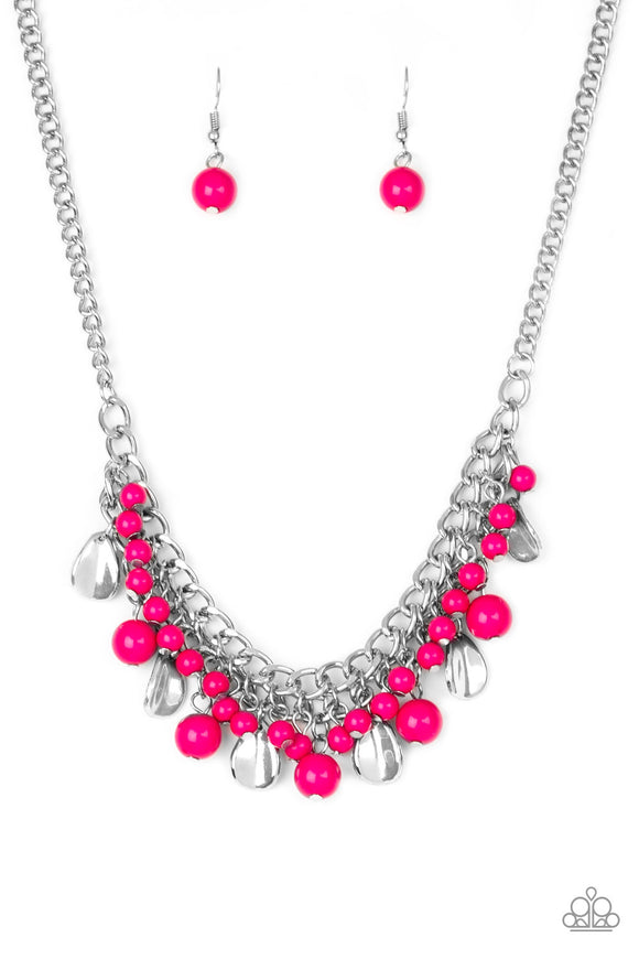 Summer Showdown-Pink Necklace-Paparazzi Accessories.