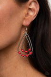Summer Staycation-Red Earring-Paparazzi Accessories.