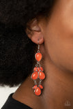 Superstar Social-Orange Earring-Paparazzi Accessories.