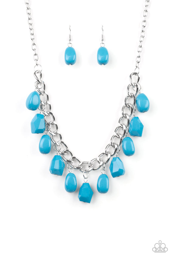 Take The COLOR Wheel-Blue Necklace-Paparazzi Accessories.
