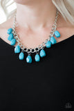 Take The COLOR Wheel-Blue Necklace-Paparazzi Accessories.