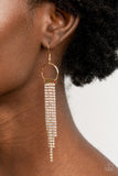 Tapered Twinkle-Gold Earring-Paparazzi Accessories.