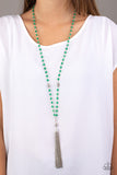 Tassel Takeover-Green Necklace-Paparazzi Accessories.