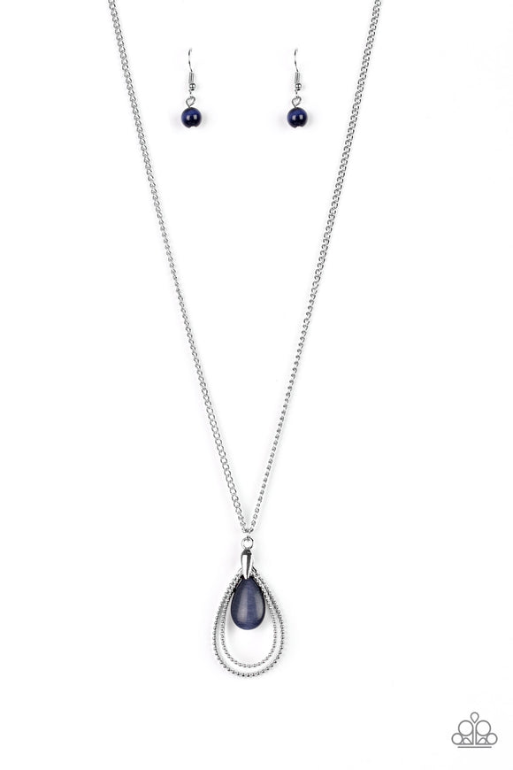 Teardrop Tranquility-Blue Necklace-Paparazzi Accessories.