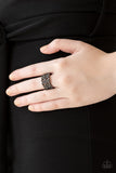 Tell Me How You Really FRILL-Black Ring-Paparazzi Accessories.