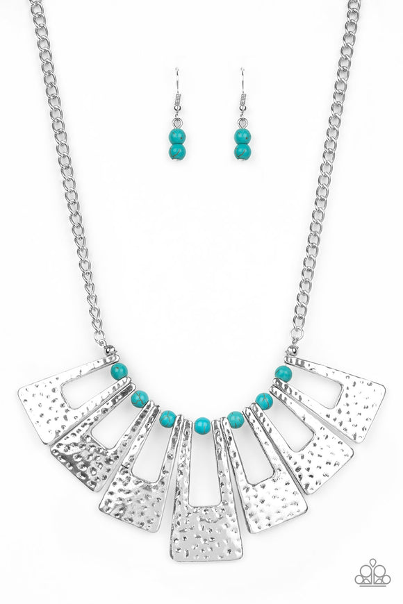 Terra Takeover-Blue Necklace-Paparazzi Accessories.