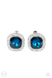 The Fame Game-Blue Clip-On Earring-Paparazzi Accessories.