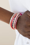 This Time With Attitude-Pink Wrap Bracelet-Paparazzi Accessories.