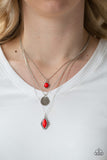 Tide Drifter-Red Necklace-Paparazzi Accessories.