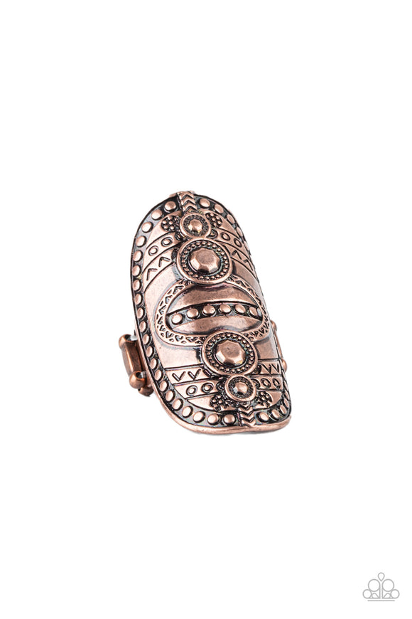 Tiki Trail-Copper Ring-Paparazzi Accessories.