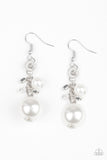 Timelessly Traditional-White Earring-Paparazzi Accessories.