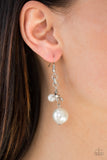Timelessly Traditional-White Earring-Paparazzi Accessories.