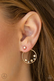 Top-Notch Twinkle-Gold Ear Jacket earring-Paparazzi Accessories.