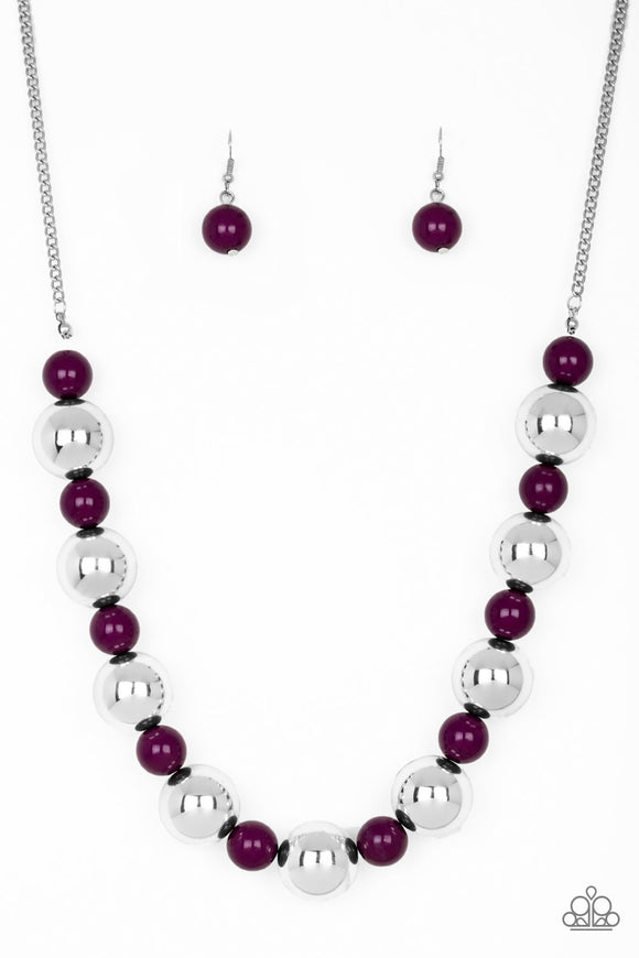 Top Pop-Purple Necklace-Paparazzi Accessories.