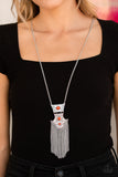 Totem Tassel-Orange Necklace-Paparazzi Accessories.