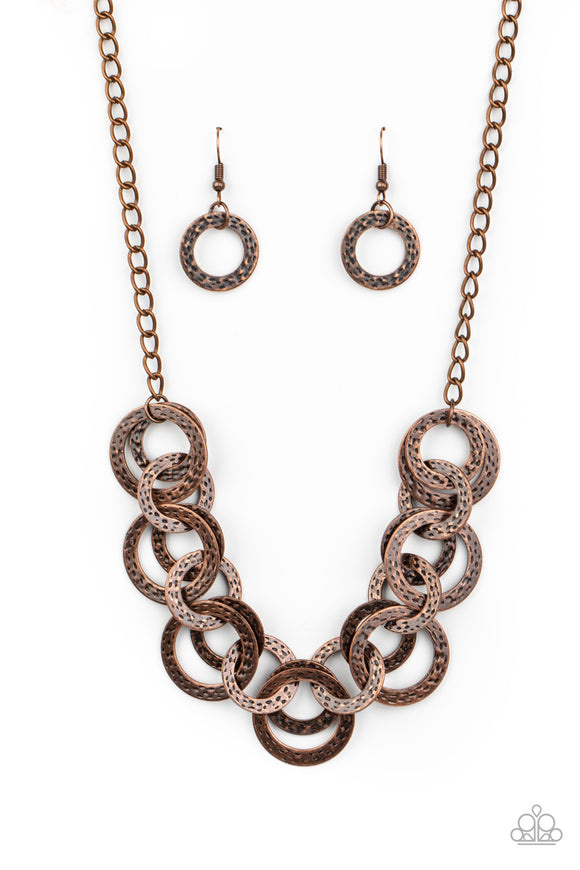 Treasure Tease-Copper Necklace-Paparazzi Accessories.