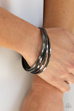 Trending In Tread-Black Bangle Bracelet-Paparazzi Accessories.