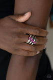Triple The Twinkle-Pink Ring-Paparazzi Accessories.