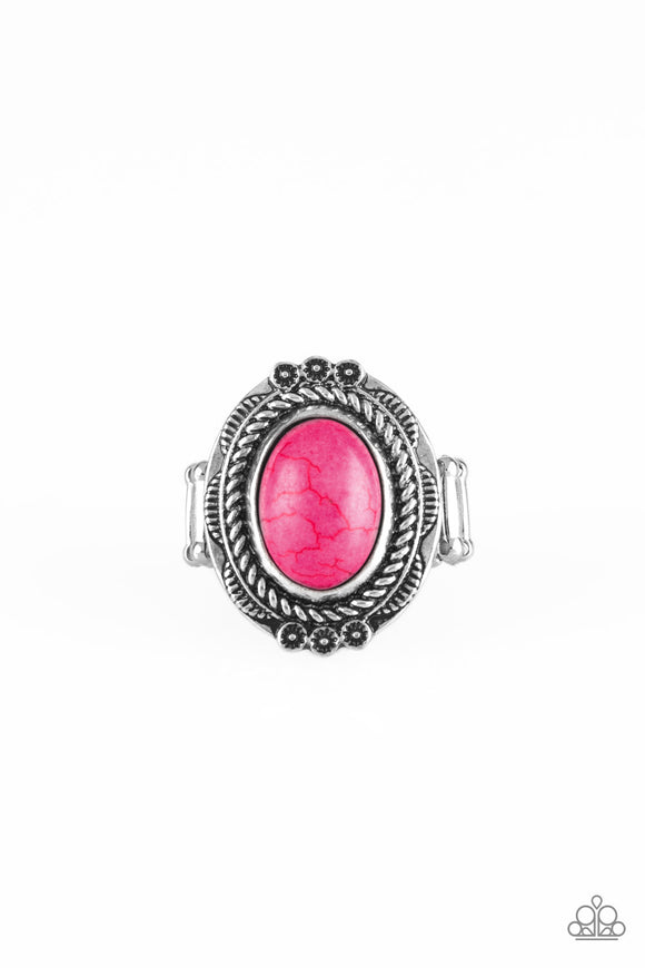 Tumblin Tumbleweeds-Pink Ring-Paparazzi Accessories.