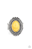 Tumblin Tumbleweeds-Yellow Ring-Paparazzi Accessories.