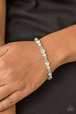 Twinkle Twinkle Little STARLET-White Clasp Bracelet-Paparazzi Accessories.