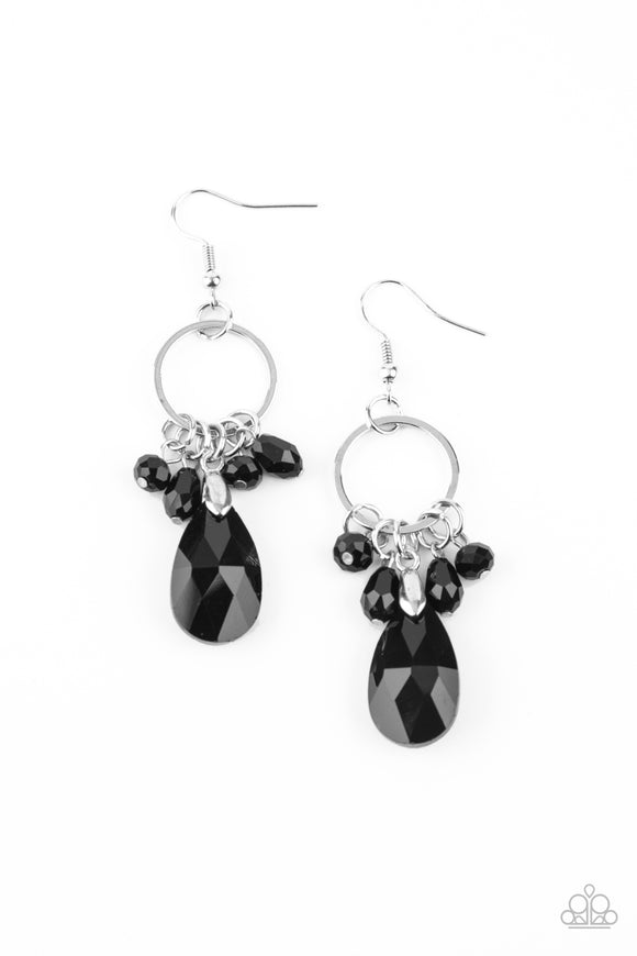 Unapologetic Glow-Black Earring-Paparazzi Accessories.