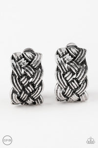 Urban Ulterior-Silver Clip-On Earring-Paparazzi Accessories.