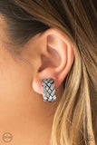 Urban Ulterior-Silver Clip-On Earring-Paparazzi Accessories.