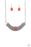 Very Venturous-Red Necklace-Paparazzi Accessories.