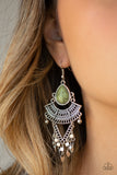 Vintage Vagabond-Green Earring-Paparazzi Accessories.