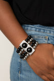 WEALTH-Conscious-Black Stretch Bracelet-Paparazzi Accessories.