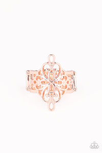 Walk The VINE-Rose Gold Ring-Paparazzi Accessories.