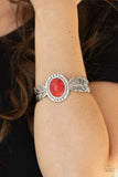 Western Wings-Red Cuff Bracelet-Paparazzi Accessories.