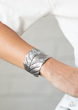 Where There's A QUILL, There's A Way-Silver Cuff Bracelet-Paparazzi Accessories.