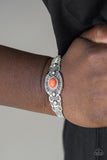 Wide Open Mesas-Orange Cuff Bracelet-Paparazzi Accessories.