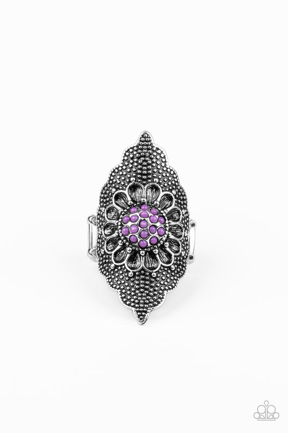 Wildly Wallflower-Purple Ring-Paparazzi Accessories.