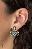 Wing Fling-Brass Ear Jacket Earring-Paparazzi Accessories.