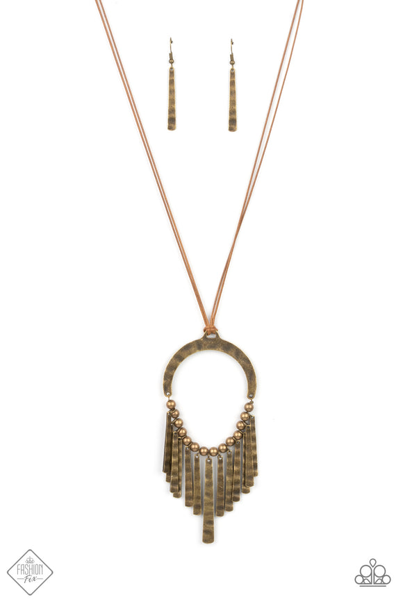 You Wouldn't FLARE!-Brass Necklace-Paparazzi Accessories.