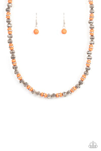 ZEN You Least Expect It-Orange Necklace-Paparazzi Accessories.