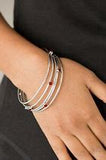Delicate Decadence-Red Bangle Bracelet-Paparazzi Accessories.