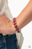 Flamboyantly Fruity-Red Stretch Bracelet-Paparazzi Accessories