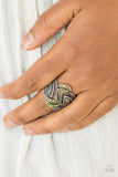 Fire And Ice-Green Ring-Paparazzi Accessories.