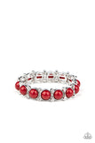 Flamboyantly Fruity-Red Stretch Bracelet-Paparazzi Accessories