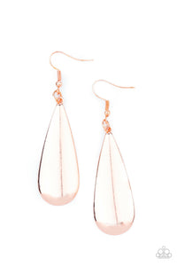 The Drop Off-Copper Earring-Paparazzi Accessories.